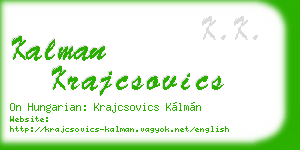 kalman krajcsovics business card